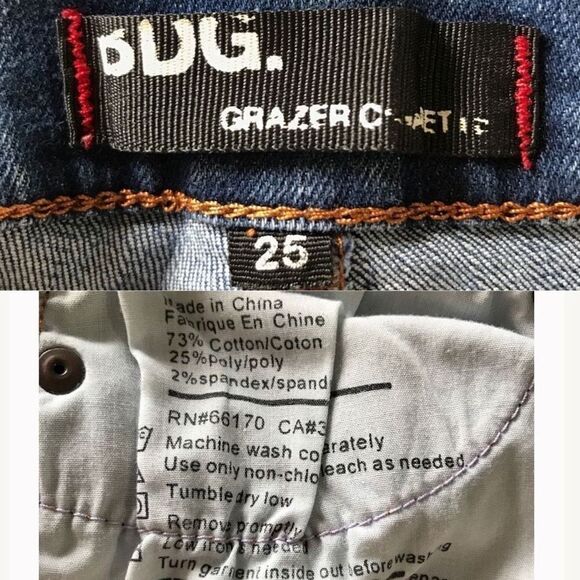 BDG Blue Dark Wash Custom Cutoff Shorts 25 - Picture 4 of 5